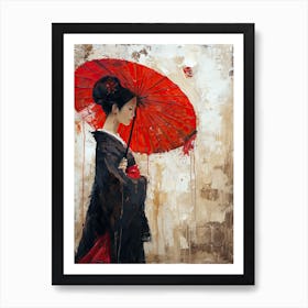 Geisha, Minimalism Boho Art Print