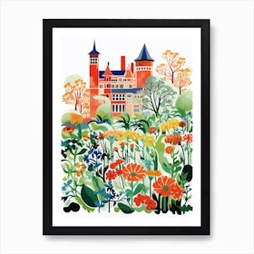 Sissinghurst Castle Garden Uk Modern Illustration 3 Art Print