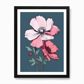 Pink And White Flowers 1 Art Print