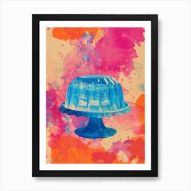 Blue Jelly Retro Space Collage 2 Art Print