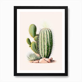 Echinocereus Cactus Marker Art 2 Art Print