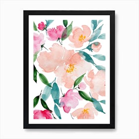 Loose Flowers Watercolor Art Print