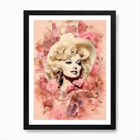 Cowgirl Collage Pink 2 Art Print