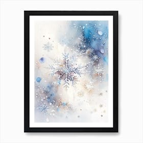 Diamond Dust, Snowflakes, Storybook Watercolours 3 Art Print