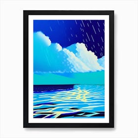 Stormy Weather Waterscape Colourful Pop Art 1 Art Print