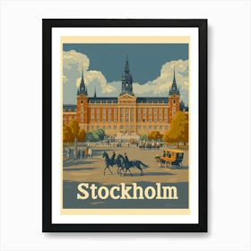 Aihrgdesign A Classic 1960s Travel Poster For Stockholm Art Print