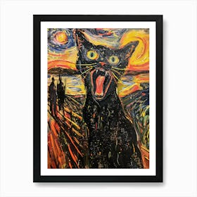 Fantastic Cat Screaming 11 Art Print