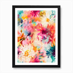 Wild Painted Flowers Art Print