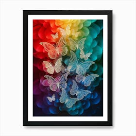 Rainbow Butterflies Art Print