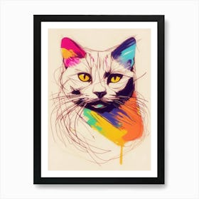 Cat Inspired Drawing Art Print