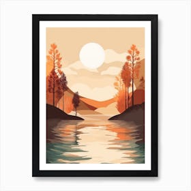 Autumn , Fall, Landscape, Inspired By National Park in the USA, Lake, Great Lakes, Boho, Beach, Minimalist Canvas Print, Travel Poster, Autumn Decor, Fall Decor 19 Art Print