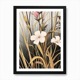 Flower Illustration Flax Flower Flower 4 Art Print