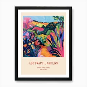 Colourful Gardens Dunedin Botanic Garden New Zealand 1 Red Poster Art Print