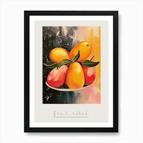 Art Deco Fruit Paint Strokes Poster Art Print