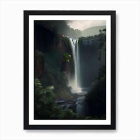 Satopanth Waterfall, India Realistic Photograph (3) Art Print