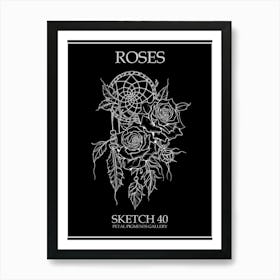 Roses Sketch 40 Poster Inverted Art Print