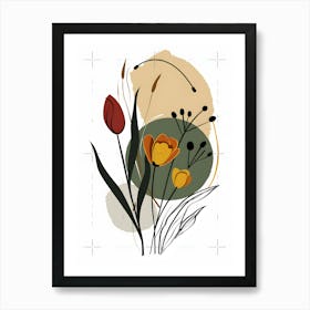 Abstract Flowers Art Print