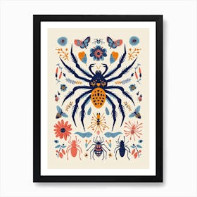 Colourful Insect Illustration Spider 13 Art Print