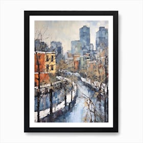 Winter City Park Painting High Line Park New York City 6 Art Print