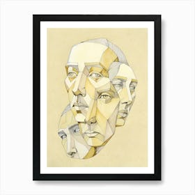 Cubist Faces Art Print