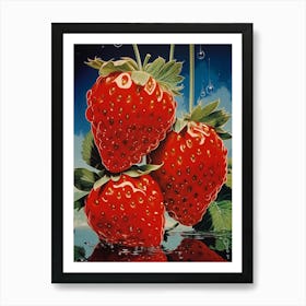 Vintage Strawberries Pop Art Photography Inspired 2 Art Print