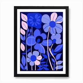 Blue Flower Illustration Lilac 5 Art Print