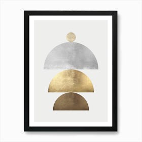 Golden geometric art 3 Art Print