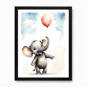 Adorable Chibi Baby Elephant (14) Art Print
