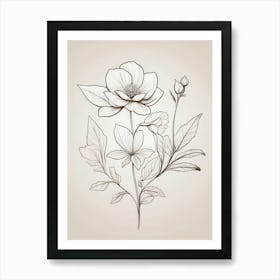 Hand Drawn Flowers Art Print