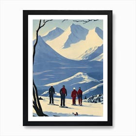 Mount Hutt, New Zealand Ski Resort Vintage Landscape 2 Skiing Poster Póster