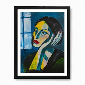 Woman In Front Of A Window Art Print