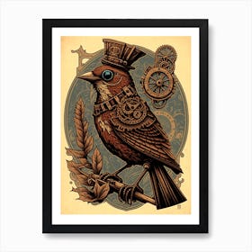 Steampunk Bird 1 Art Print