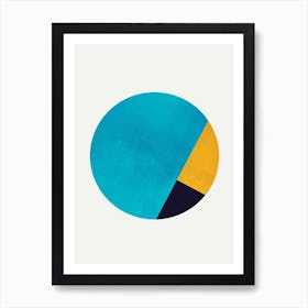 Turquoise and Gold Moon Poster