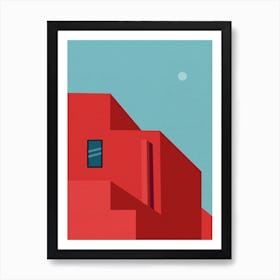 Minimal art Red building Art Print
