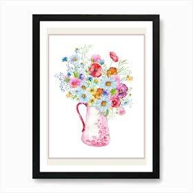 Jug Of Flowers 1 Art Print