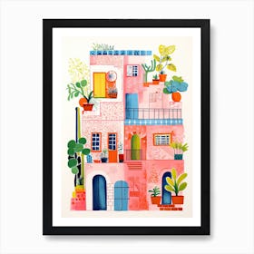 A House In Venice, Abstract Risograph Style 1 Art Print