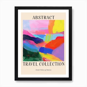Abstract Travel Collection Poster United States Of America 2 Art Print