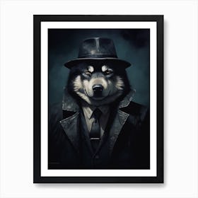 Gangster Dog Alaskan Malamute Art Print