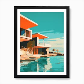 South Padre Island Texas Abstract Orange Hues 1 Art Print