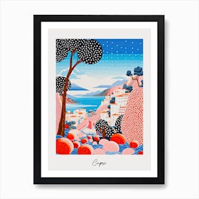 Poster Of Capri, Italy, Illustration In The Style Of Pop Art 1 Art Print