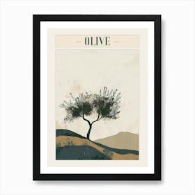 Olive Tree Minimal Japandi Illustration 4 Poster Art Print