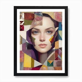 Collage of Portrait Of A Woman Art Print