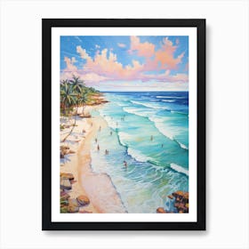 An Oil Painting Of Tulum Beach, Riviera Maya Mexico 3 Art Print