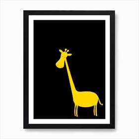 Large Contrast Giraffe Art Print