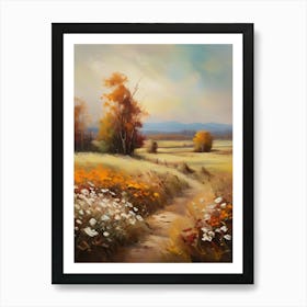 Vintage Oil Painting, Farmhouse Wall Decorations, Vintage Landscape, Vintage Landscape Oil Painting.15 Art Print