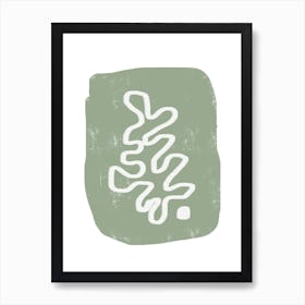 Curved Plant Leaf Sage Art Print