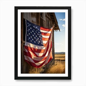 American Flag Evoking Sentiments Of Patriotism And Liberty Displayed Majestically Against A Weather (2) Art Print