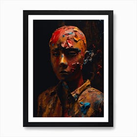 Boy With Paint On His Face Art Print