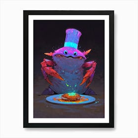 Crab On A Plate Art Print