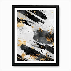 Abstract Black And Gold Painting 34 Art Print